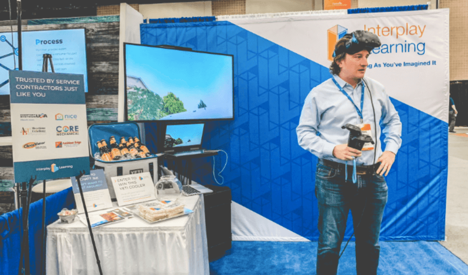 Interplay Learnings exhibit at ACCA 2019 promoting their VR HVAC training