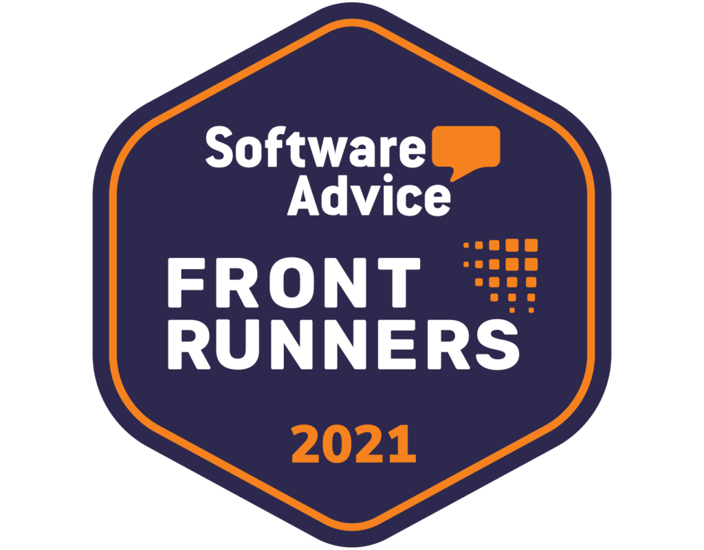 The front runner badge for Software Advice 2021