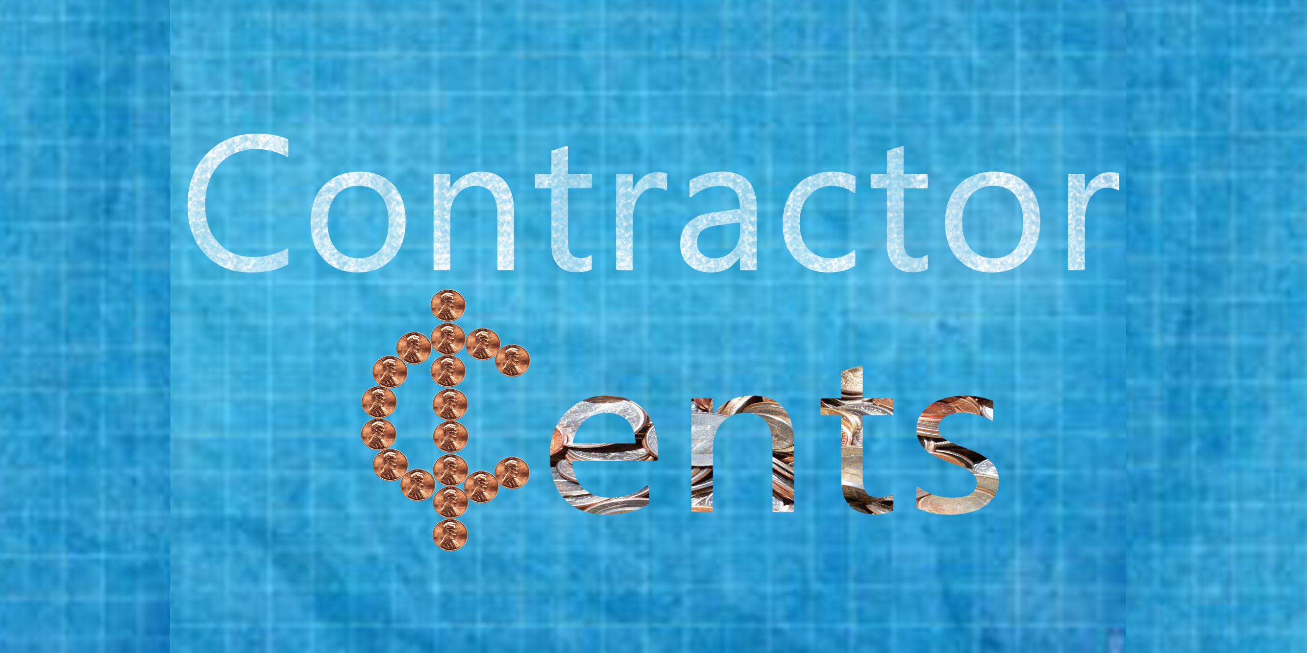 A blue towel with the words "Contractor Cents" written on it