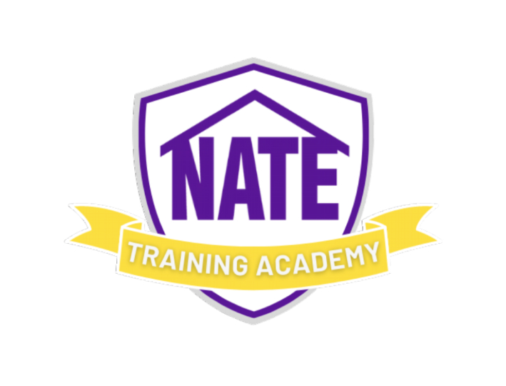 Purple and yellow Nate Training Academy Logo