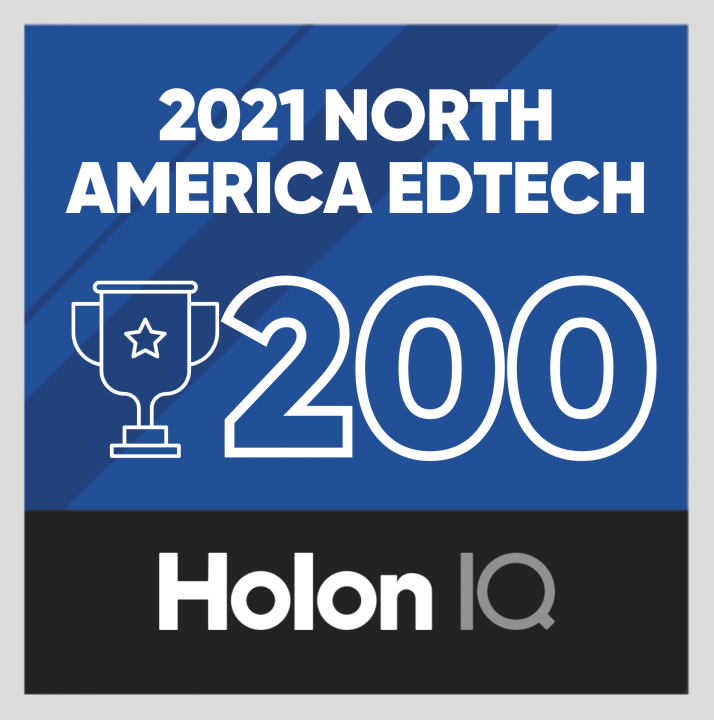 The logo for the 2021 North America EdTech 200 from Holon IQ