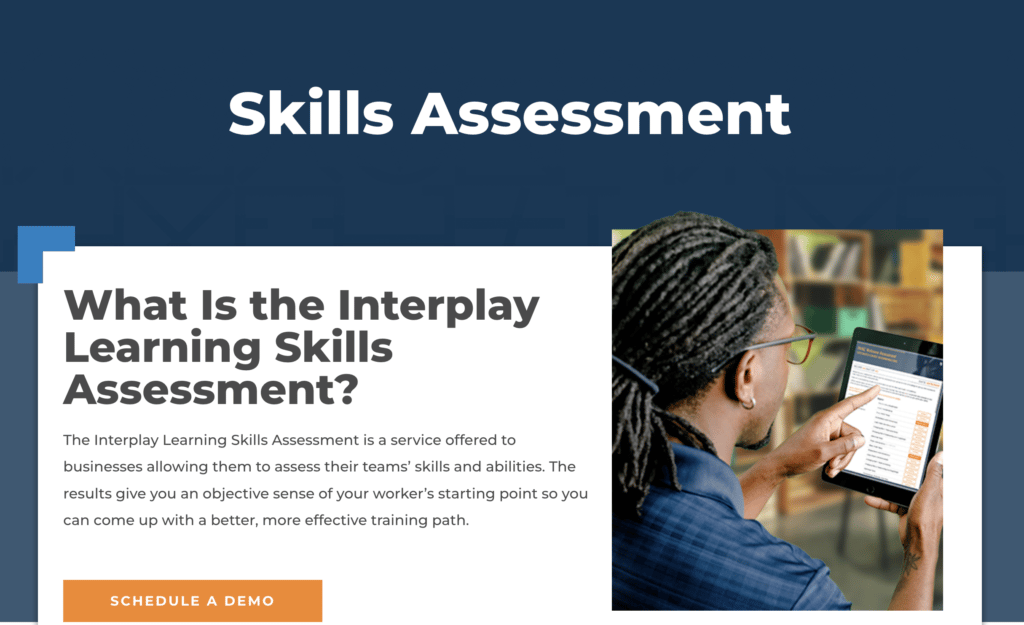 interplay learning skills assessment website page