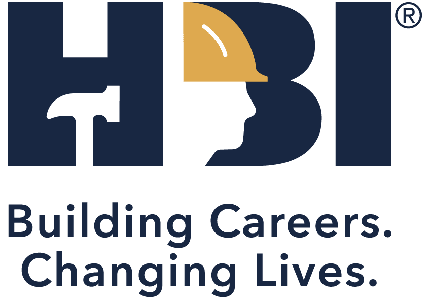 The logo of HBI with the tagline "Building Careers, Changing Lives"