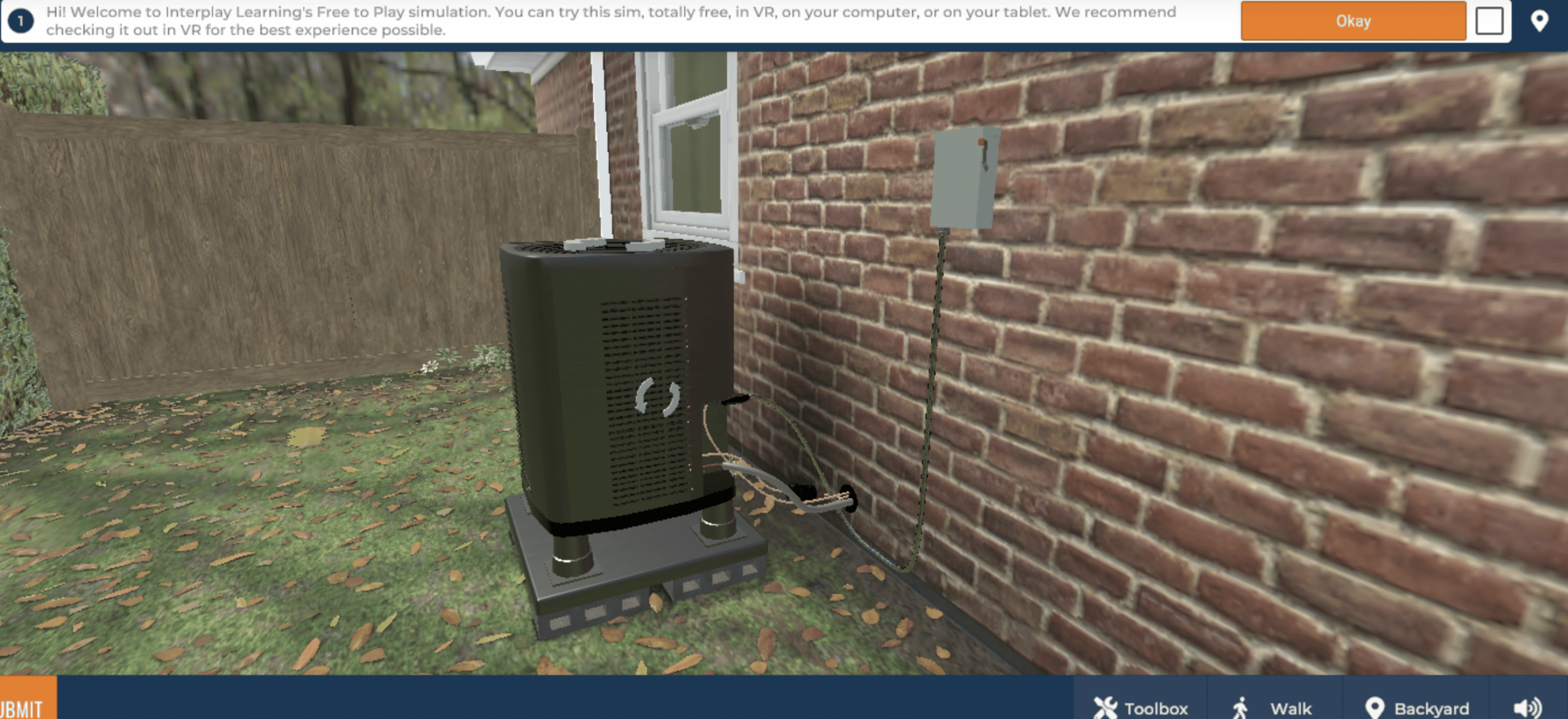 Simulation of HVAC unit from Skillmill's online skilled trade training