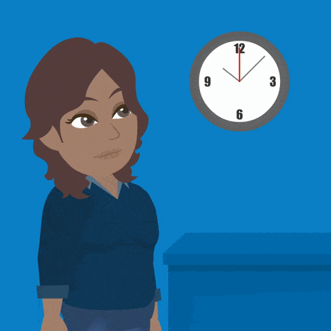 A gif of a woman waiting to pay