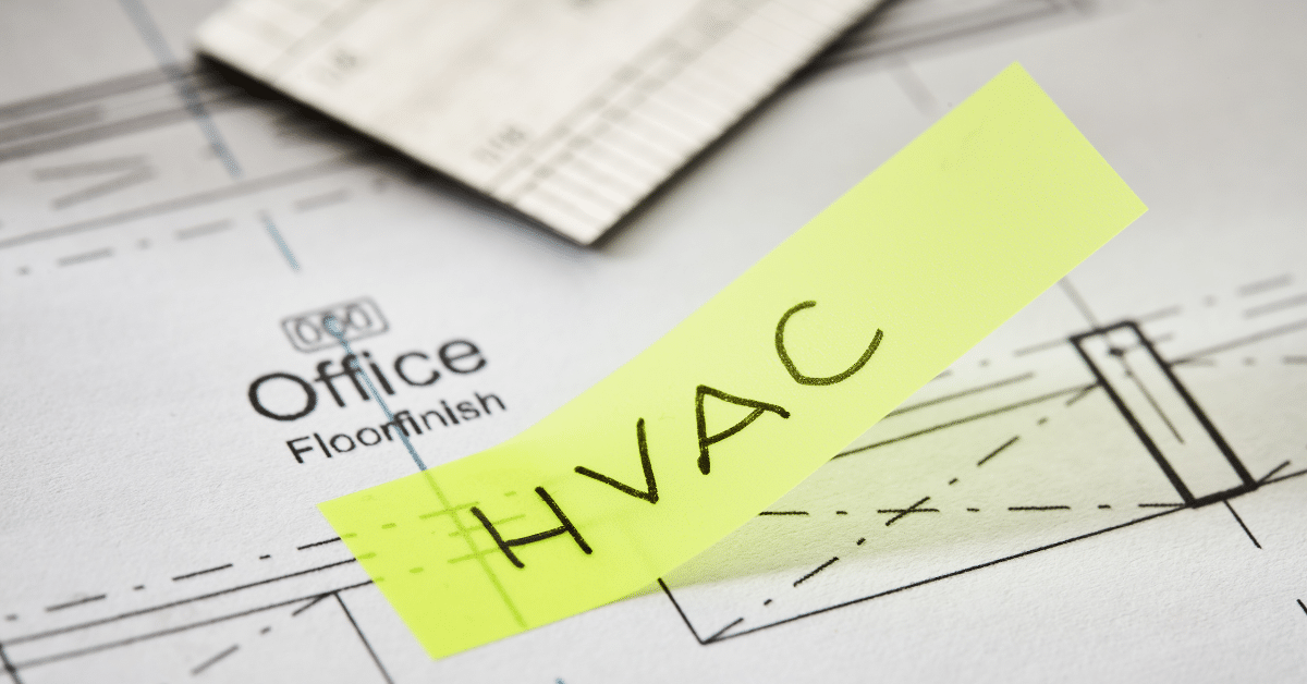 A piece of paper with the word HVAC on it