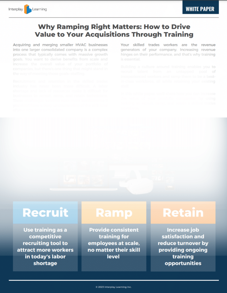 A white paper on on training drives value to acquisitions