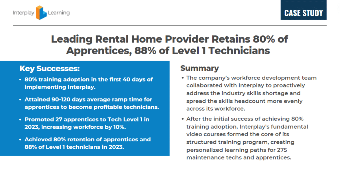 A Case Study on a Rental Home Provider Apprentice Retention Rates