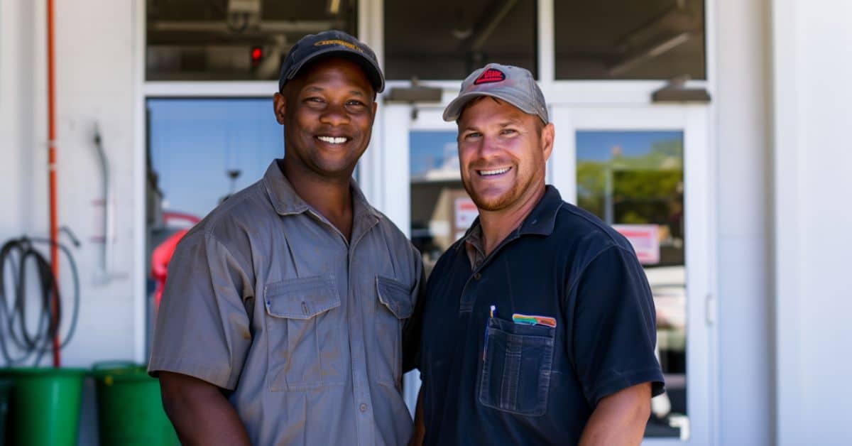 A Couple of Men from a Facilities Maintenance Team