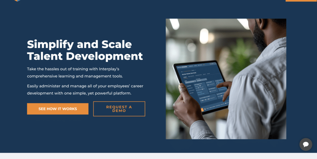 simplify and scale talent development website page interplay
