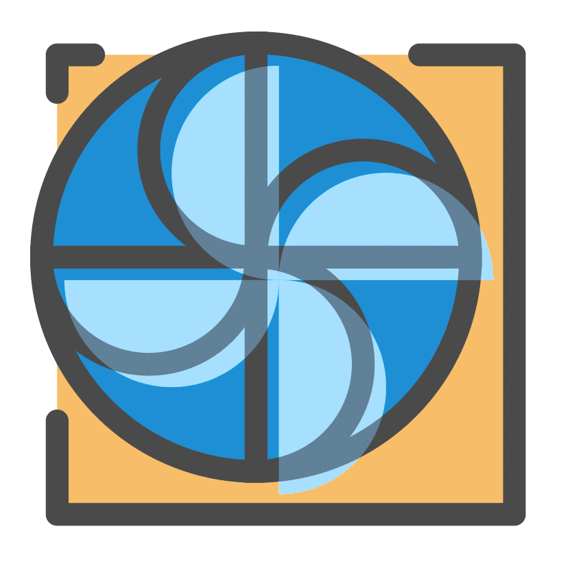 a picture of a blue and yellow logo