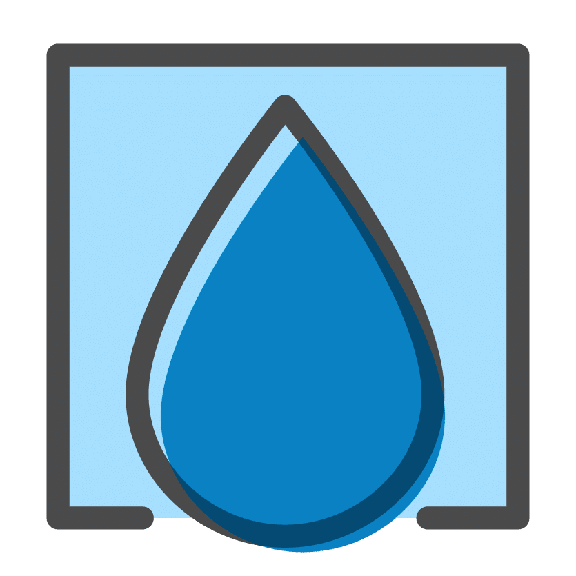 a blue drop of water on a green background