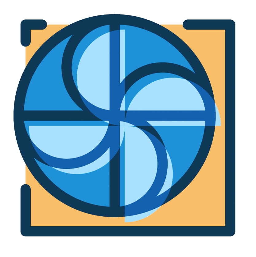a picture of a blue and yellow circle