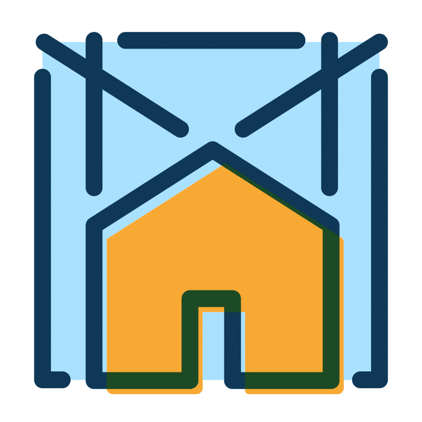 a picture of a house with a door open