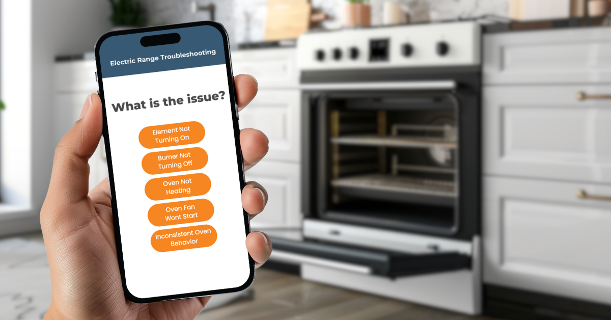 Image showing the in-the-field user interface that displays guiding questions for troubleshooting help while on the job