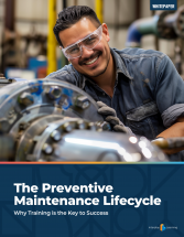 Preventive Maintenance Lifecycle Cover Image showing a man working on heavy machinery and performing preventive maintenance